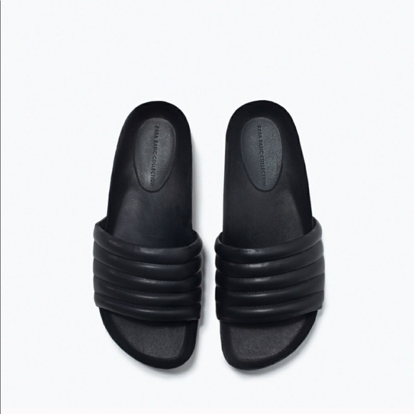 ZARA Leather Slide Sandals - Picture 4 of 6